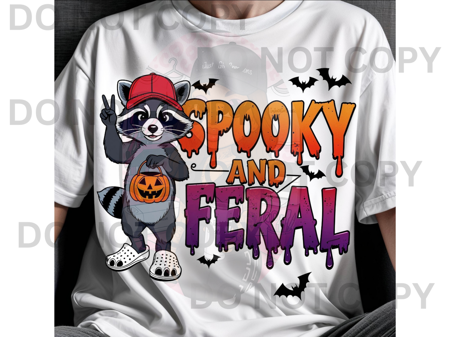 “Spooky & Feral Raccoon Tee”