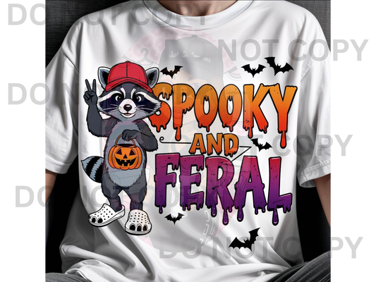 “Spooky & Feral Raccoon Tee”
